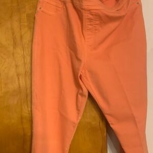 Chico's Coral Slim-Fit Jeans. Love the hem